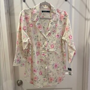 Ralph Lauren Pink and Light Yellow Floral Nightshirt